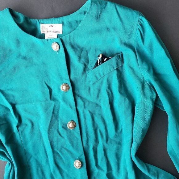 Vintage Worthington Essentials Women Teal Blazer - Picture 3 of 9